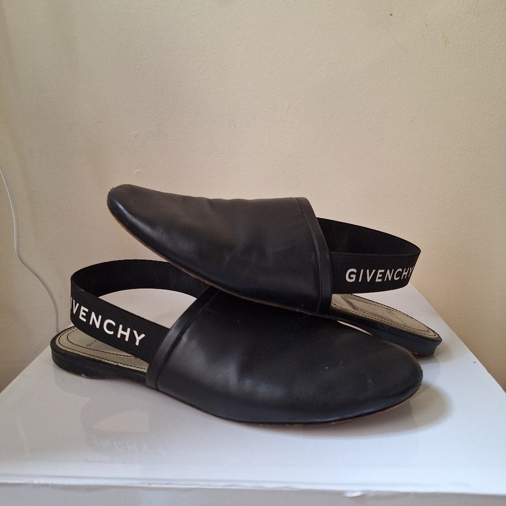 Givenchy Leather Printed Slingback Flats